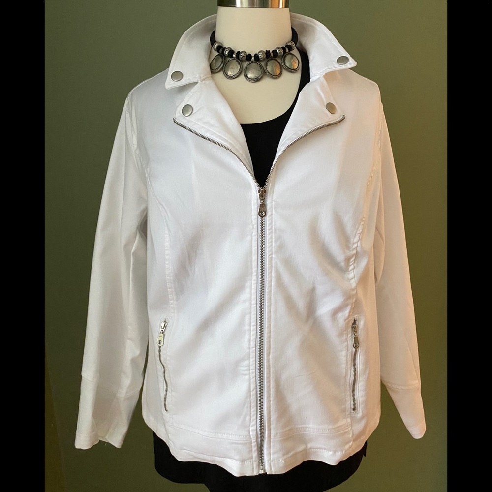 Westport White Jacket w/ Zip front - NWOT - Sz 2X
